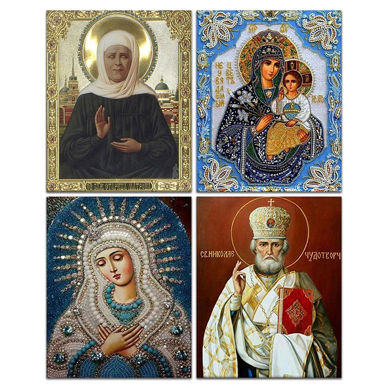 

5D DIY Diamond Painting Cross stitch Religious of the Virgin full Round Diamond Embroidery Painting Home Decoration icons Series
