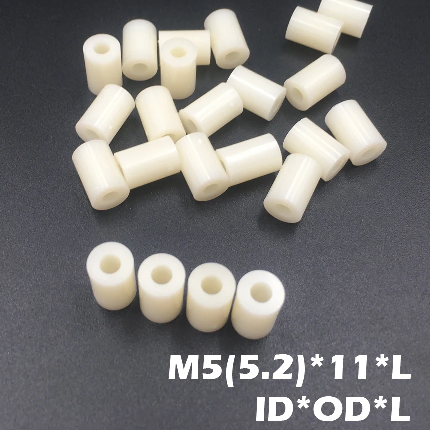 400 шт. M5 5 2*11*5 2x11x5 2*11*8 2x11x8 ID * OD L ABS пластик нейлон круглая колонна трубка изоляция