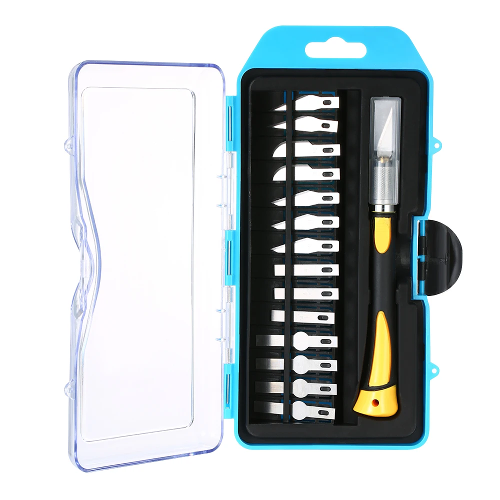 

Engraving Craft Knife Set Wood Carving Pen Tools with 14 Blades and Safety Cap for Cut Carving Trimming Durable