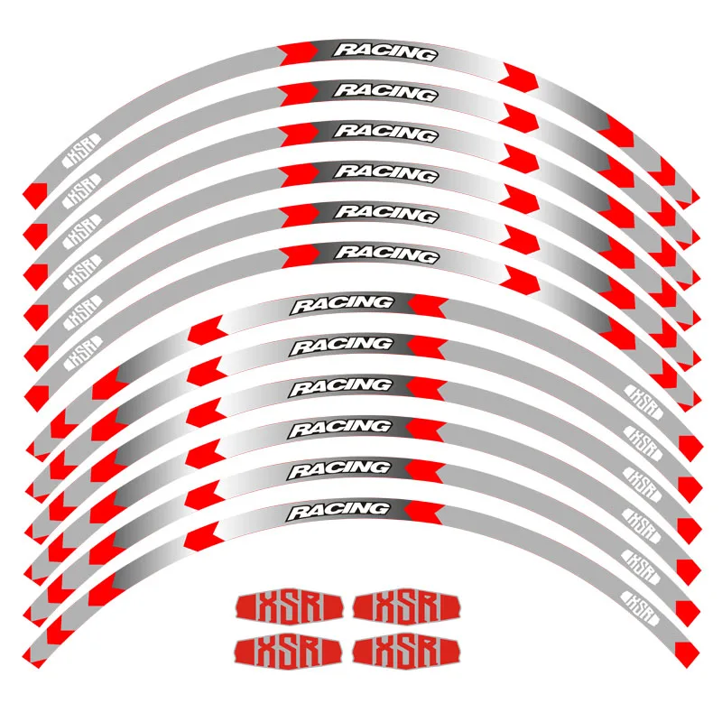 Новинка, наклейка на колеса мотоцикла, полоса, отражающая, водонепроницаемая наклейка на обод колеса, 12 полос, для Yamaha xsr XSR 700 XSR900