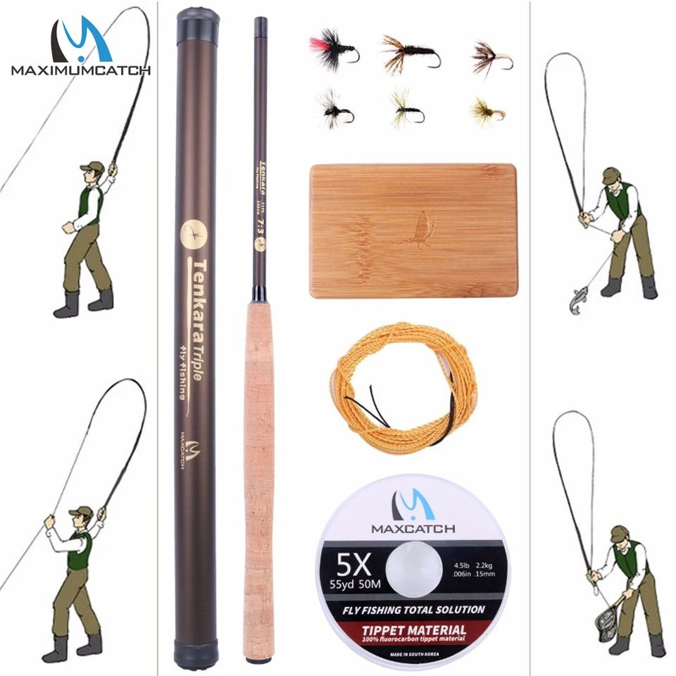 Maximumcatch 9 13 футов V Tenkara Rod наряд IM10/36T углеродное волокно Fly & Line деревянная коробка
