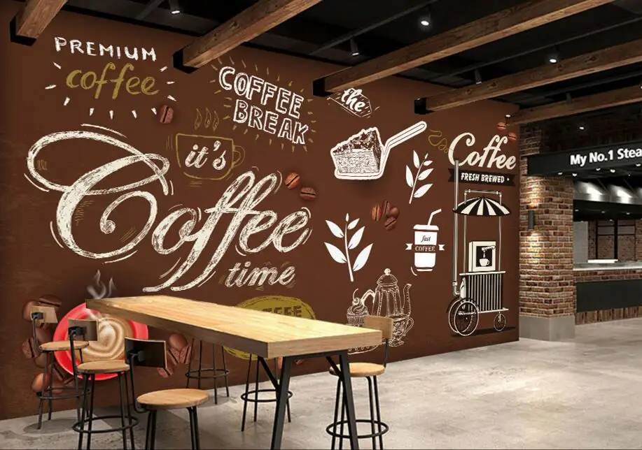 

Custom retro wallpaper,Retro nostalgia coffee,3D stereoscopic murals for cafe restaurant hotel background wall PVC wallpaper