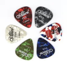 6 peças alice celulóide guitarra escolhe mediador espessura 0.46 0.71 0.81 0.96 1.20 1.50mm-cor aleatória