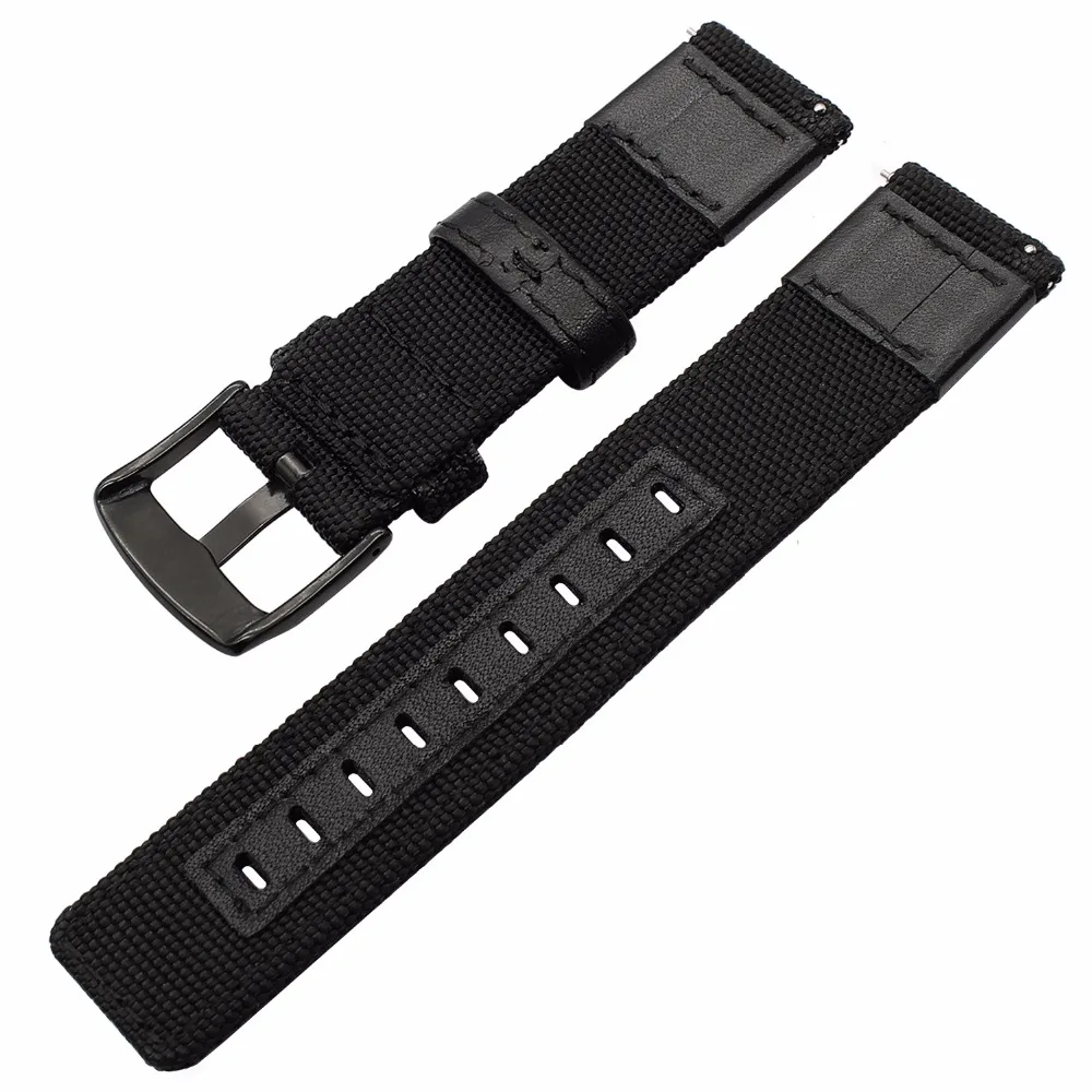 20 мм ремешок для часов из настоящего нейлона + кожи Garmin Vivomove Huawei Watch 2 Sport Bradley Timepiece