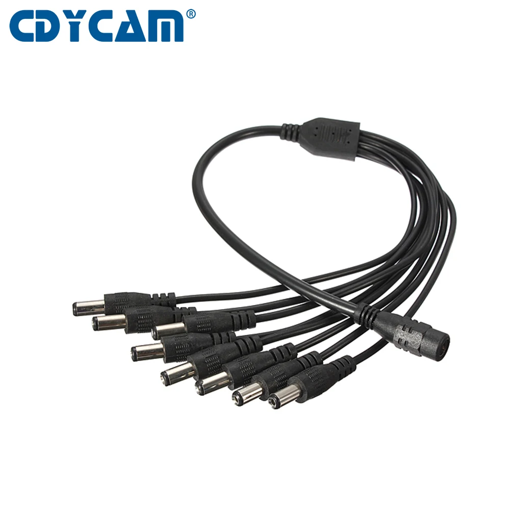 

Cdycam Security surveillance camera DC 5.5*2.1mm 1 to 8 port Power Splitter Cable 12V power supply Cable CCTV Accessories