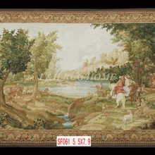 5.5 'x7. 9' шерсти ручной работы гобелен aubusson гобелен ковер, настенный гобелен шерсть гобелен картины