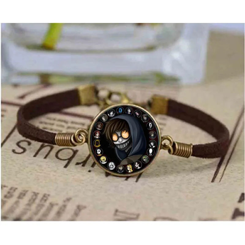 

Fashion Accessory Gift For Kids Hot Creepypasta CREEPY PASTA TICCI TOBY bracelet Glass Bronze bracelet JEFF THE KILLER Bangle