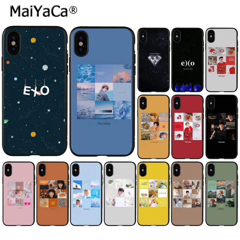 Мягкий силиконовый чехол для мобильного телефона MaiYaCa EXO band k-pop kpop из ТПУ черного