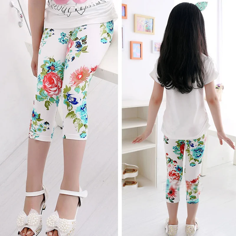 

Stylish Summer Baby Girls Pants Flower Printed Soft Trousers Kids Casual Bottoms Children Leggings 2019 Newly Outfits