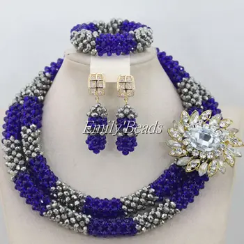 

Latest Royal Women Stylish Bead Nigerian Wedding African Beads Jewelry Set Indian Dubai Bridal Jewelry Sets AIJ007