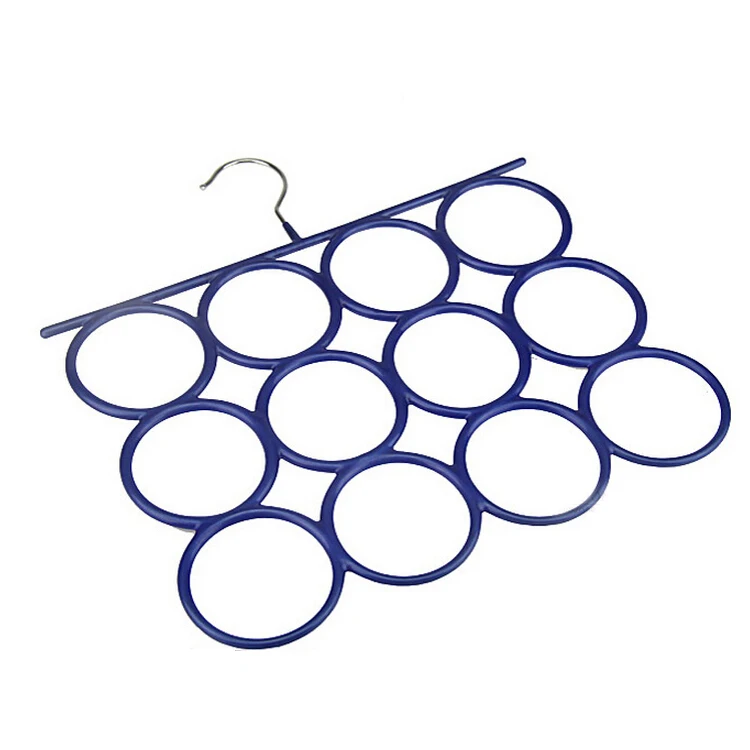 [Free shipping] Colorful 12 Holes PVC Coated Metal Scarf Holder, Scarf