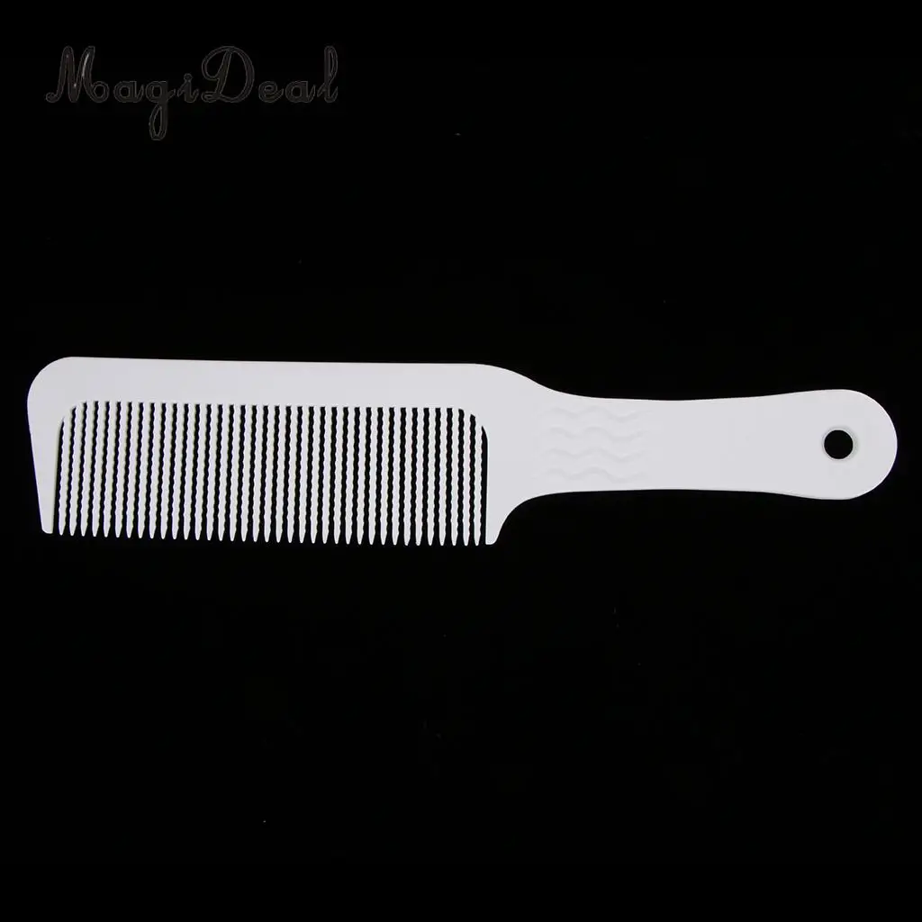 2pcs Plastic Clipper Barber Hair Cutting Styling Combs for Blending Tapering Flat Tops- 9.3inch Black White