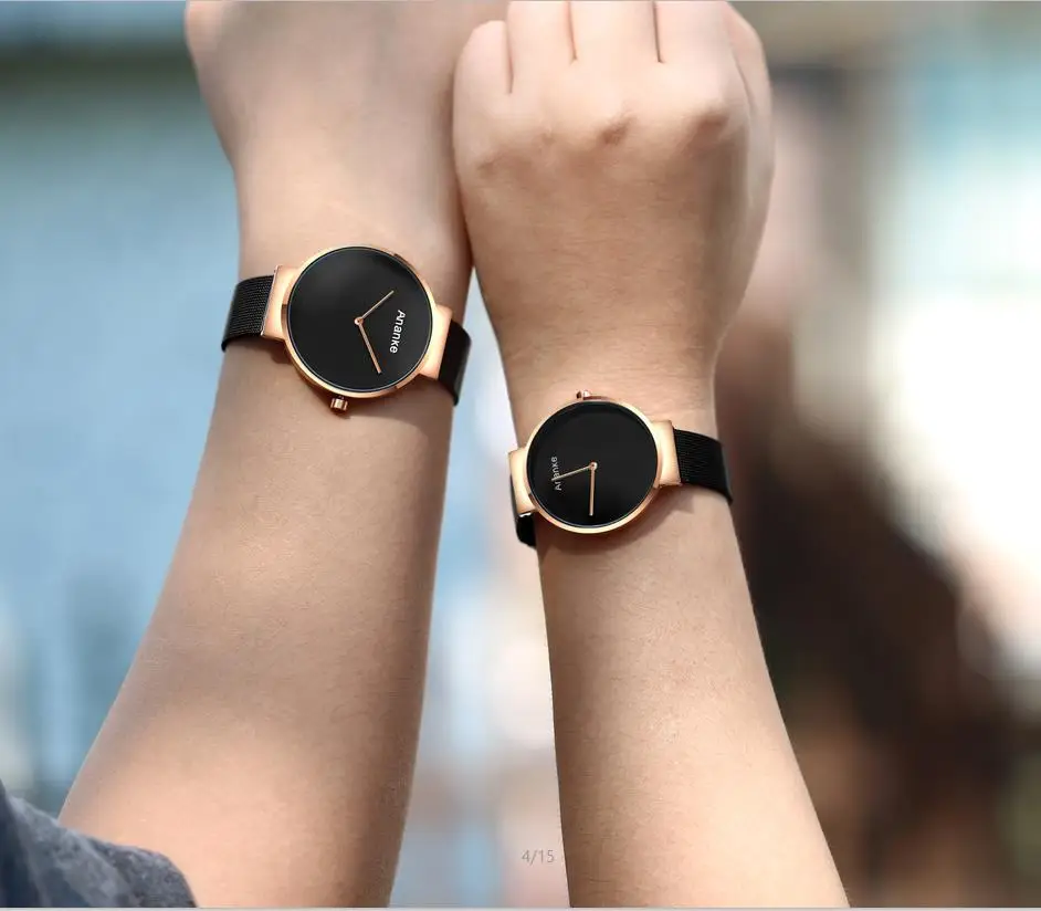 Ananke Fashion Simple Style Watch Men Stainless Steel Strap Quartz Waterproof Clock Top Brand Luxury Lovers Watch Male Version