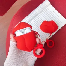 Чехол для AirPods модный сексуальный чехол для наушников с красными губами для Apple Airpods 2 силиконовый защитный чехол с кольцом на палец