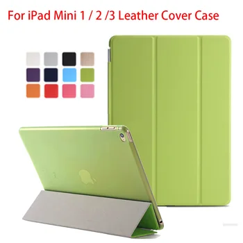 

Rygou For Apple iPad mini 1 2 3 Case PU Leather Magnetic Front Smart Cover+Crystal Clear/Matte Hard Back Case for iPad Mini 3