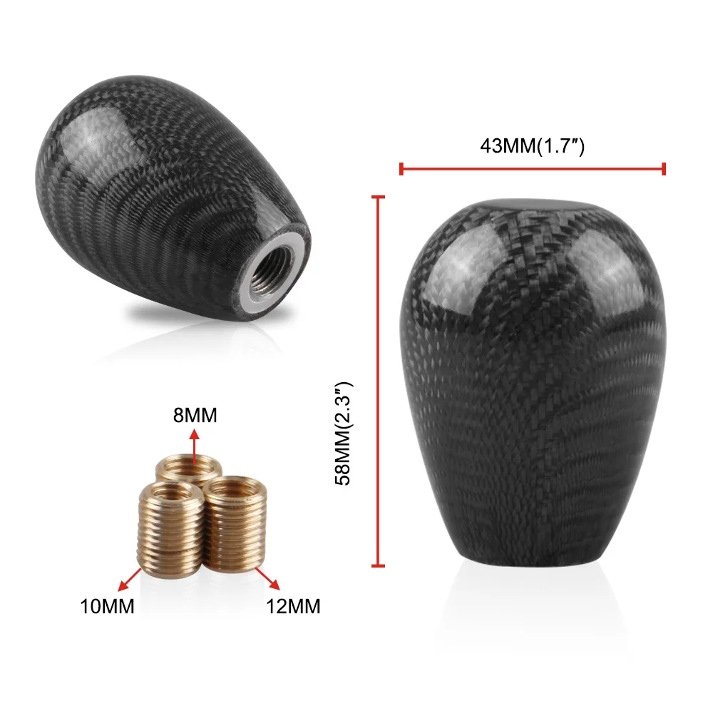 Новинка, черная ручка переключения передач из углеродного волокна M10* 1,5, ручная ручка переключения передач, Ручка рычага переключения передач для универсального автомобиля - Название цвета: SK116 Black