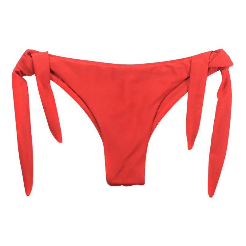 

Sexy Solid Thong Bikini Brazilian Cut Swimwear Women Bottom Adjustable Briefs Swimsuit Panties Underwear Thong Bathing Suit