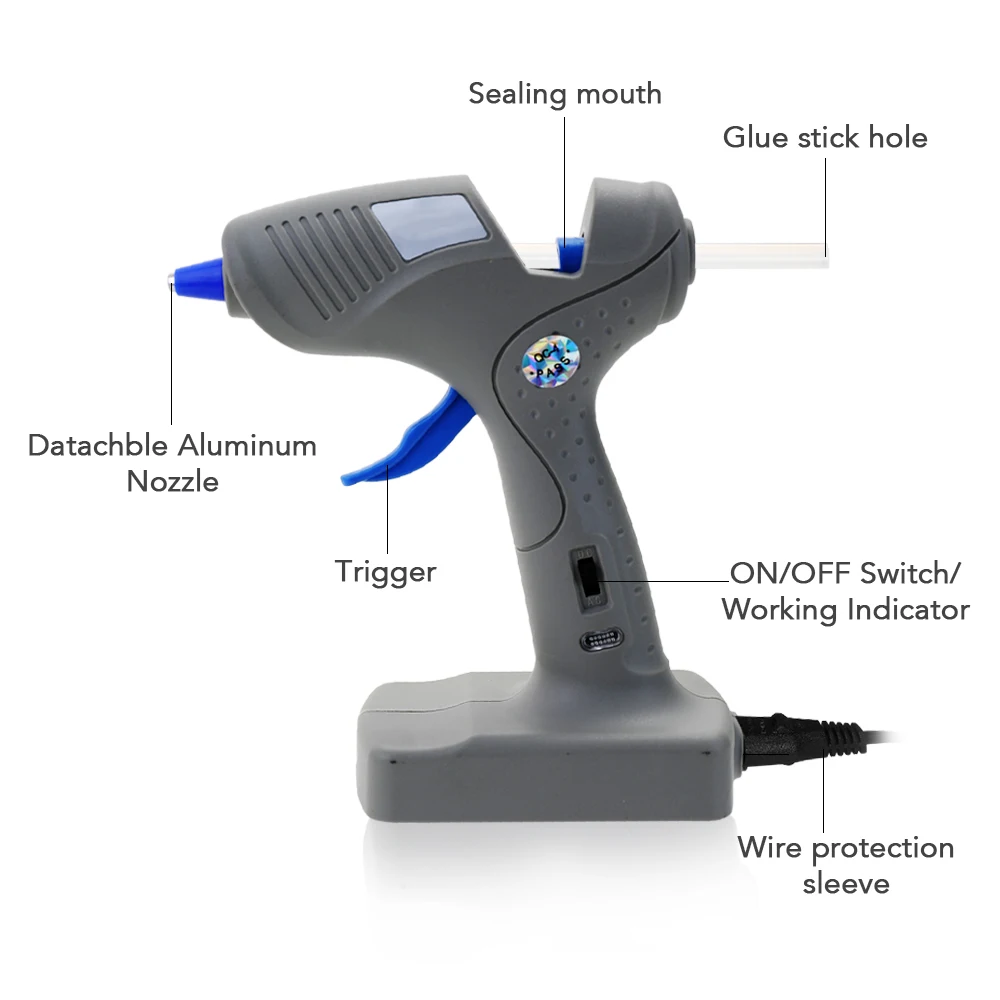 DC и AC двойного назначения горячий клеевой пистолет Промышленные беспроводные клеевые машины отдельный вставной Тип клеевой машины