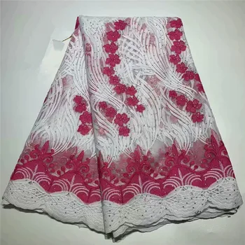 

2019 Latest African French Lace Fabric With Stones High Quality African Tulle Lace Fabric For Wedding Nigerian Lace df65-1683