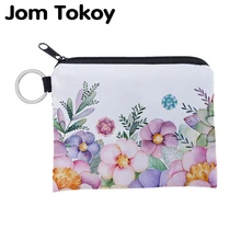 Jomtokoy, с цветочным принтом, водонепроницаемый кошелек, для карт, для ключей, маленький, на молнии, кошелек для монет, держатель для карт, мини квадратный кошелек, lqb3021