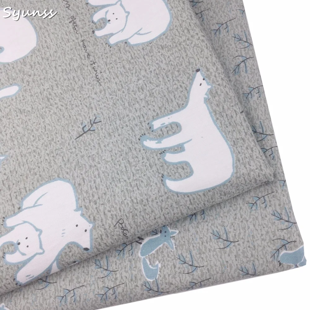 

100% cotton twill baby cloth cartoon cute gray bear fabric for DIY kids crib bedding home decor clothes handwork tissue tales