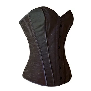 

Sexy Plain Black Mesh Corset Overbust Summer Corset S-XXL