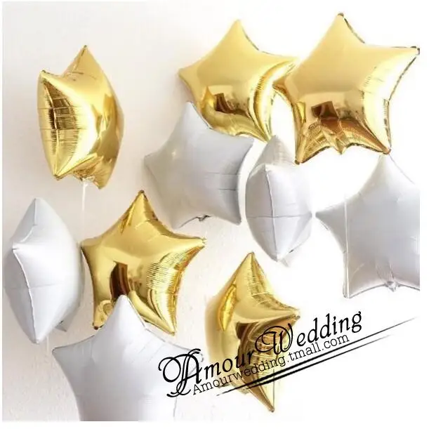 5 unids/lote 18 pulgadas globos de papel de estrella pura boda fiesta de cumpleaños decoración helio metálico globos inflables matrimonio niños regalos pelota