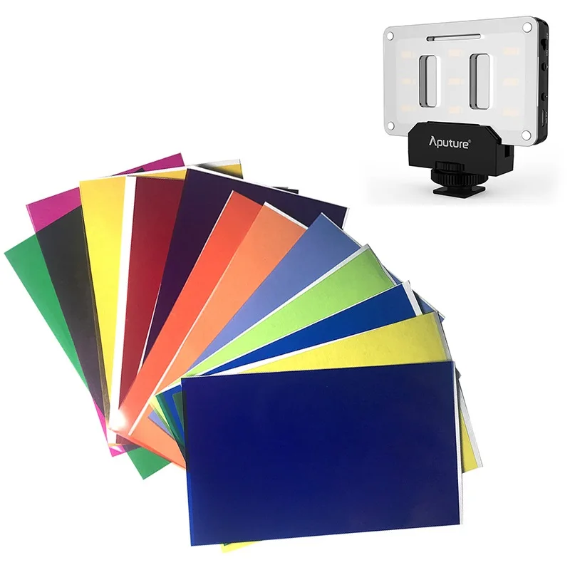 12 Color Correction Gels Filter Card Lighting Diffuser for Aputure AL-M9 Pocket Photographic LED Video Light