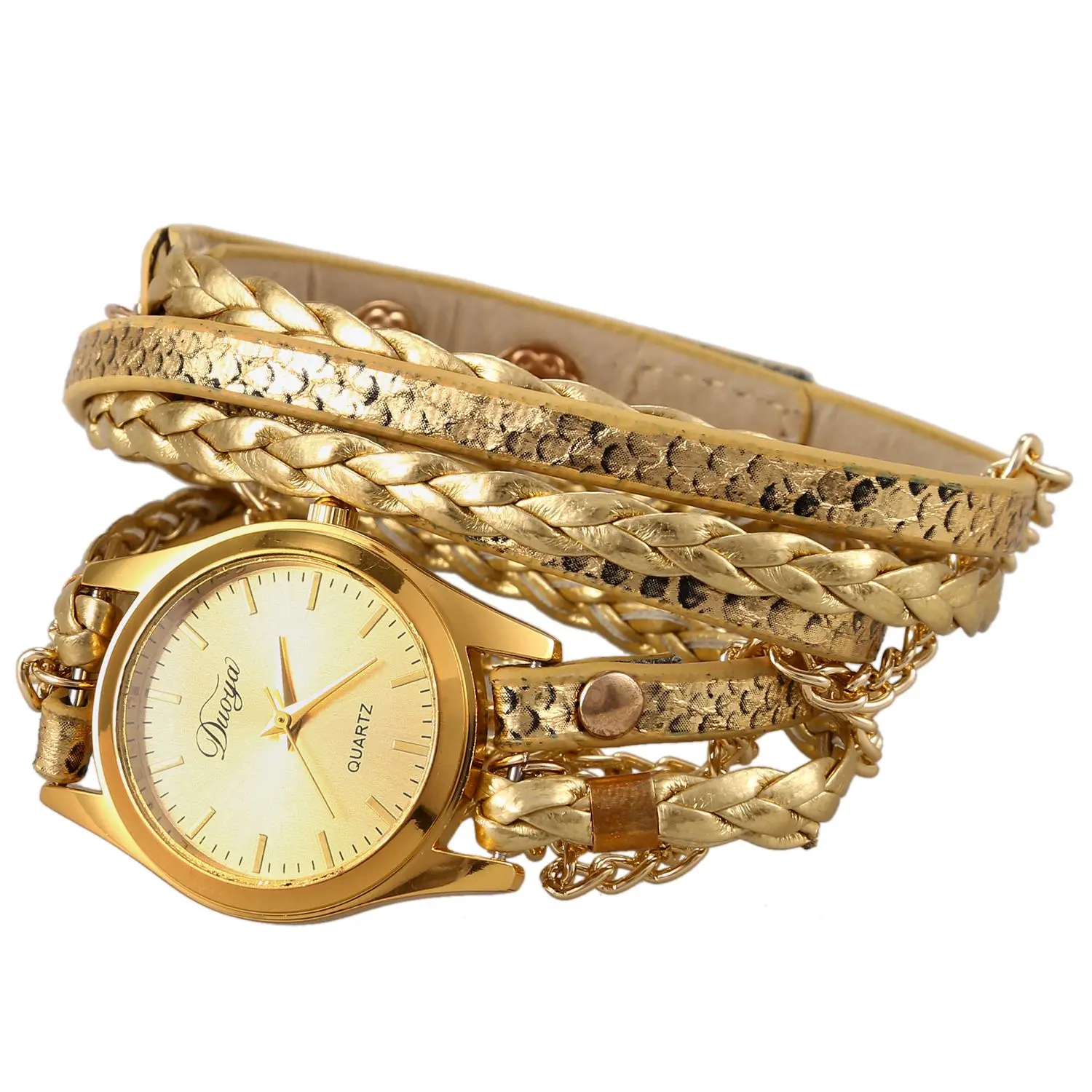 

Duoya Quartz Watches Women Ladies Dress Bracelet Wristwatch Woven Bracelet Luxury Watches, D015