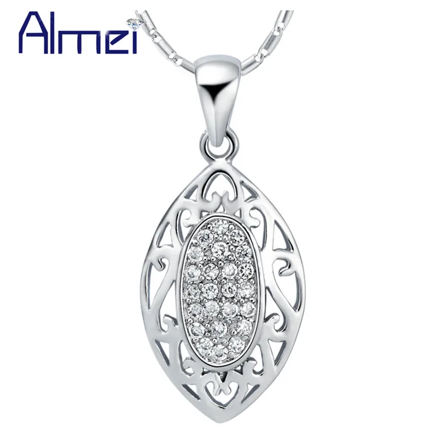 Модные женские серебряные ожерелья со стразами Joyas De Plata с подвесками в виде ампа