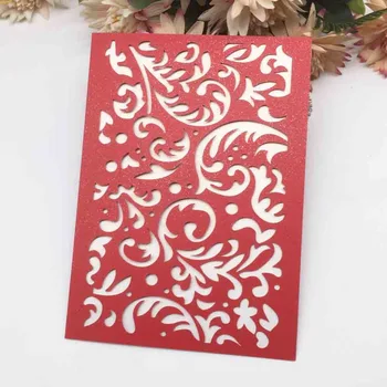 

20pcs/lot Chinese Red Laser Cut Pearl Paper Wedding Invitations Card Wedding Birthday Party Invitations Greeting Blessing Card