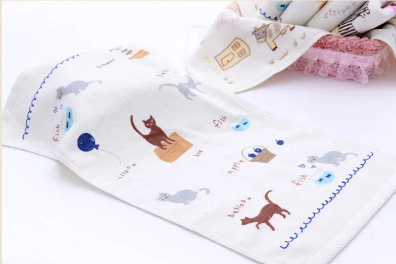 Cotton Baby Towel Washcloth Baby Feeding Baby Face Towels Washers Hand Cute Cartoon Wipe Wash Cloth Super Soft  Water Absorption (15)