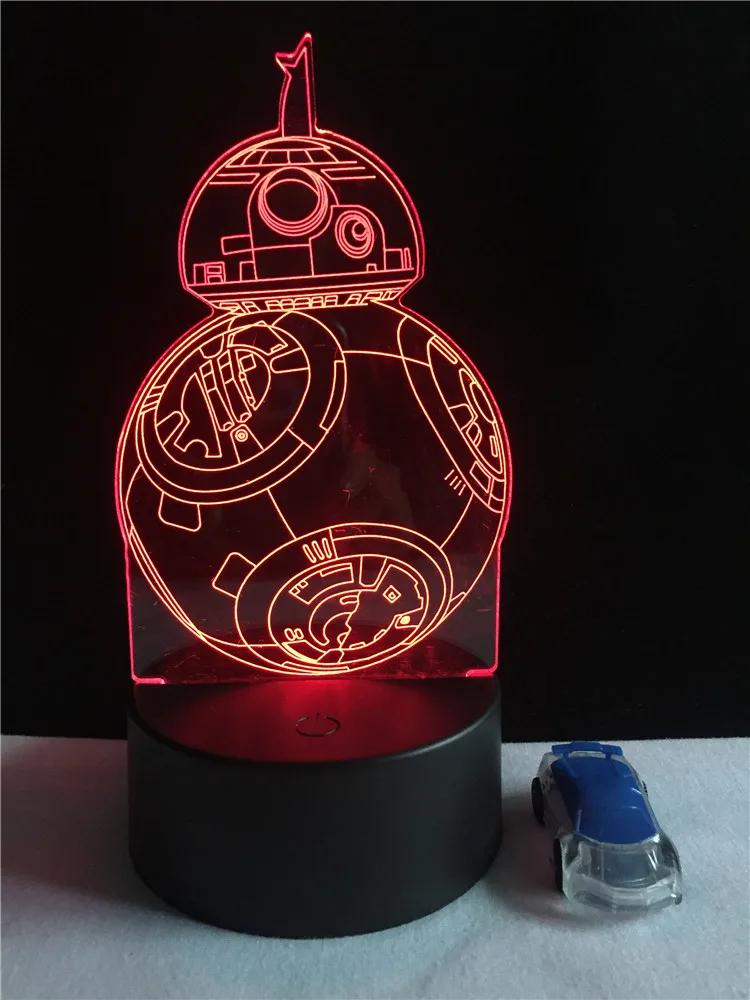 Starwars мультфильм 3D Светодиодная лампа настольная ночник Звезда смерти BB8 R2D2 креативный подарок Украшения в спальню Сокол Тысячелетия кино