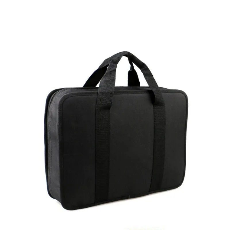 600D портативная утолщенная сумка для инструментов мультиразделенная сумка для хранения инструментов электрика аппаратный чехол для инструментов - Цвет: Черный