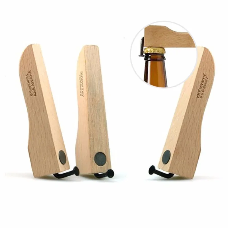 3pcs/lot Beer Opener Bottle Coke Juice Beverages Opener Wooden