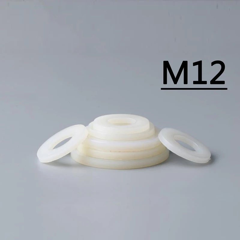 

M12 12x17x1 12x20x1 12x20x2 12x24x2 White Screw Plastic nylon washer Plated Flat Spacer Seals Washer Gasket Ring