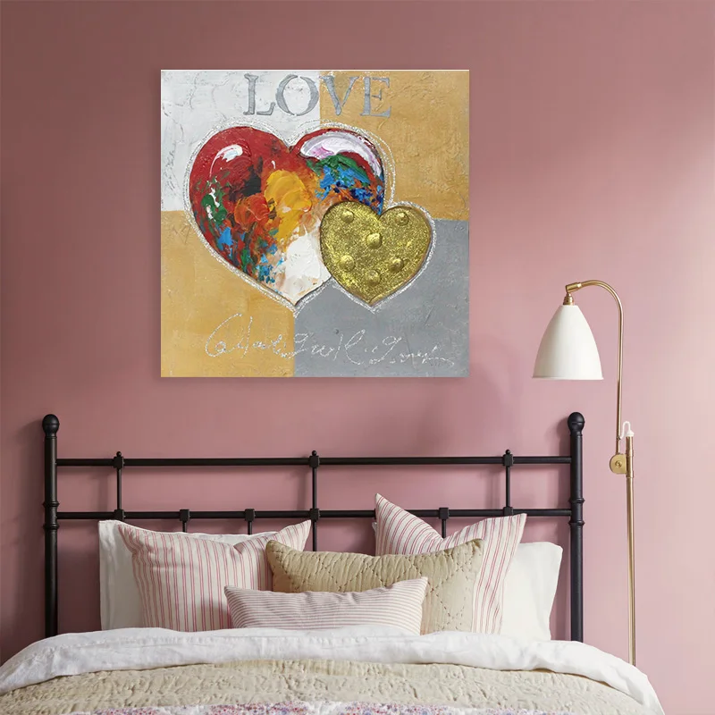 VILEAD Unframed Heart Shape Wall Painting Canvas Painting Home