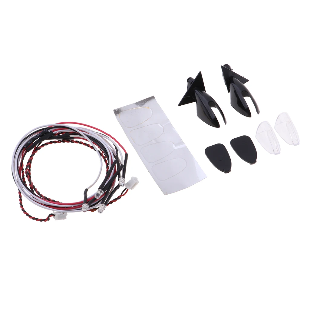 4 Leds Yellow Turn Light Lamps with Rearview Mirror for 1:10 Remote Control Vehicle Models