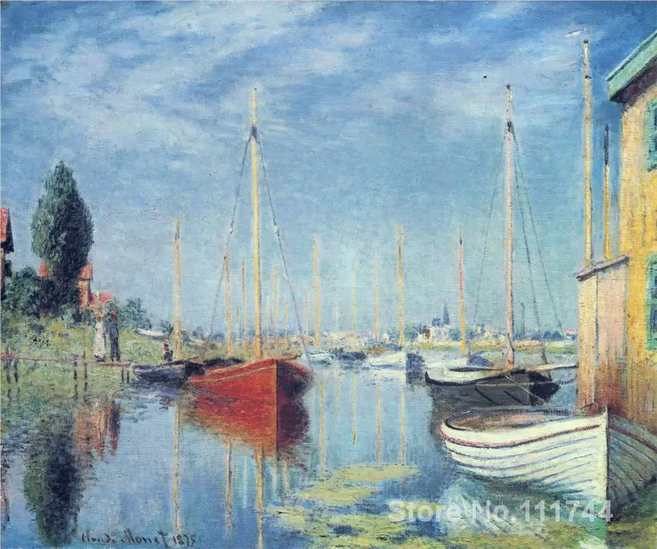 

Copy oil paintings famous artist Argenteuil. Yachts Claude Monet artwork handmade for home wall decoration
