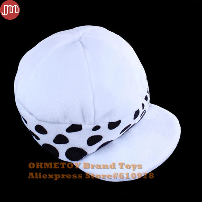 

OHMETOY One Piece Cosplay Cap Plush Doctor Trafalgar Law Hat Anime Costume for Adults Teenagers Fashion Birthday Gift