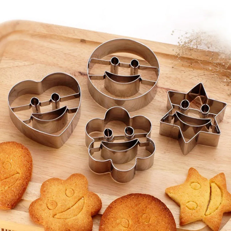 

Heart Cookies Cutter Molds Stainless Steel Cake Mould Biscuit Plunger Forms For Cookies Cake Decorating DIY Baking Tools