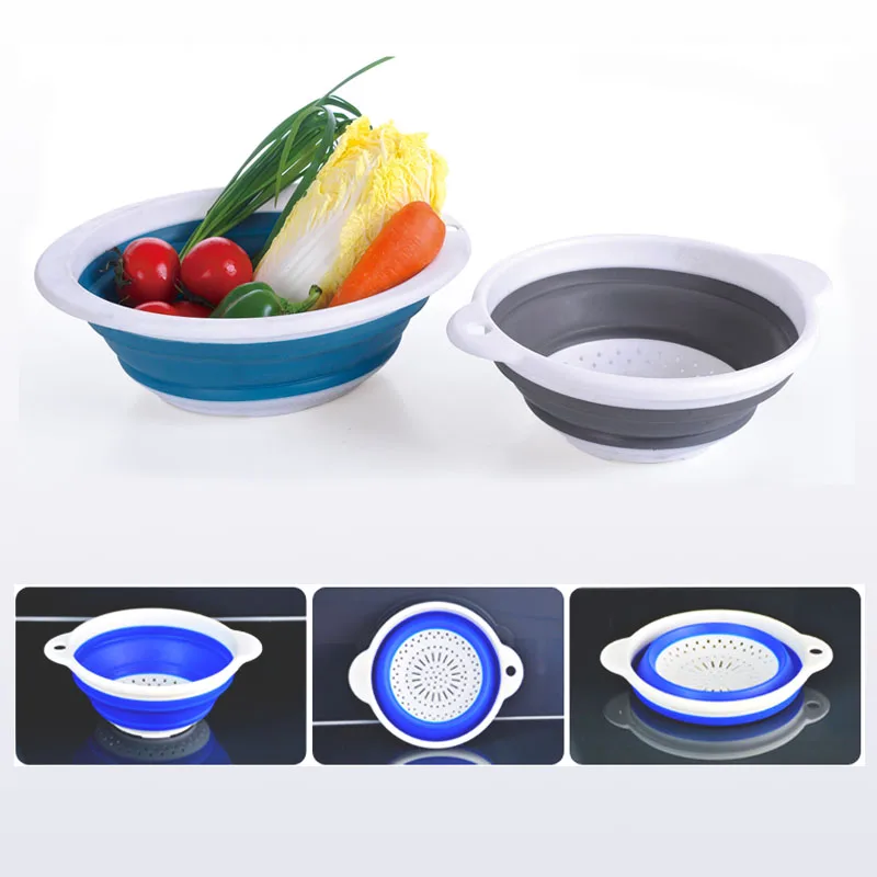 New Arrival 8.85inch Plastic Collapsible Colander Vegetable Strainer