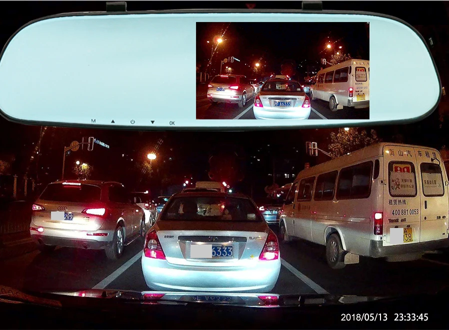 Kommander Видеорегистратор для автомобилей 5 ''сенсорный 1080 P экран-зеркало заднего вида с двойным объективом цикличная запись с ночным видением