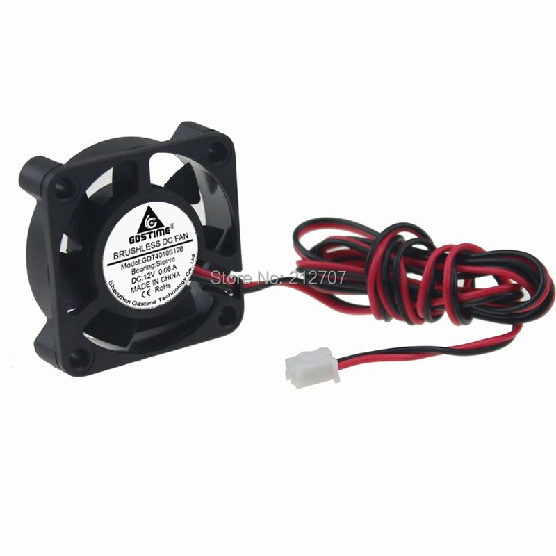 

5pcs/lot DC 12V 2Pin Mini Cooling Fan 40MM 40x40x10mm Small Exhaust Fans for 3D Printer