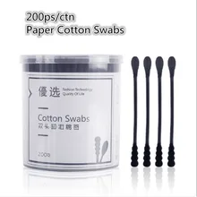 200 шт./упак., ватный тампон с двойной головкой, женский макияж, хлопковый бутоном наконечником для медицинских бумажных палочек, чистка ушей, инструменты для здоровья