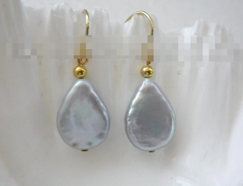 

hot sell new - 1272 baroque gray freshwater pearls dangle earrings