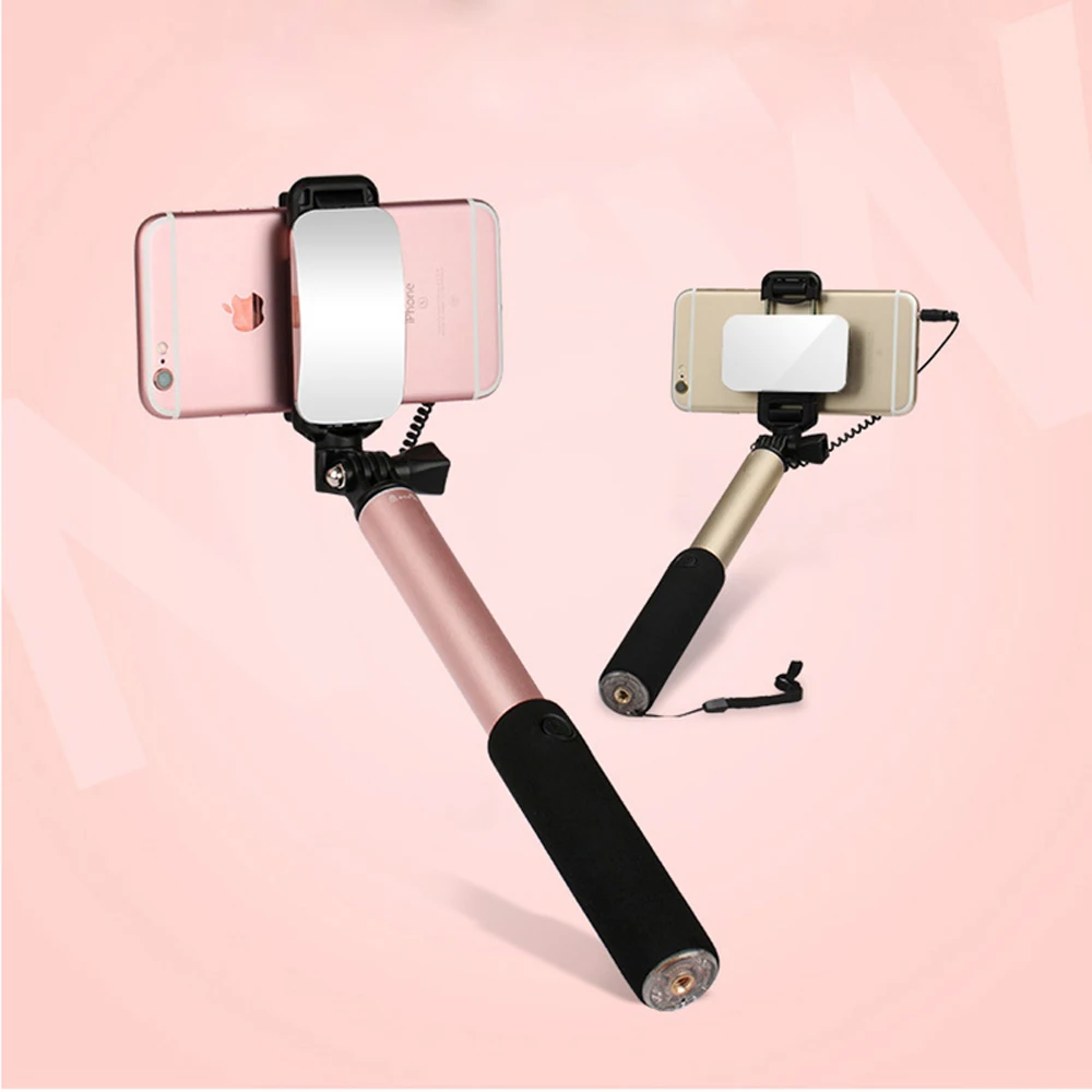 Pal Perche Self Palo Pau De Selfie Stick Monopod With Mirror For Android iPhone Samsung Mobile