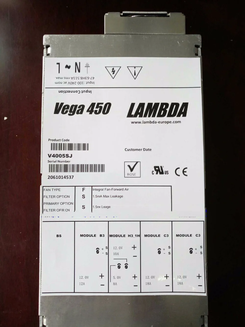 Блок питания LAMBDA Medical CT Vega 450