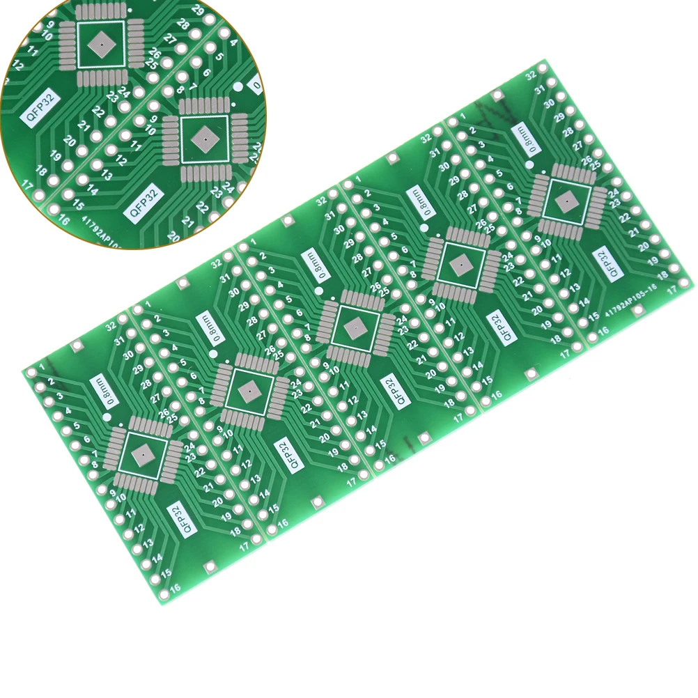 5 Pcs/lot TQFP/LQFP/EQFP/QFP32 0.8mm to DIP32 Adapter PCB Board Converter Wholesale