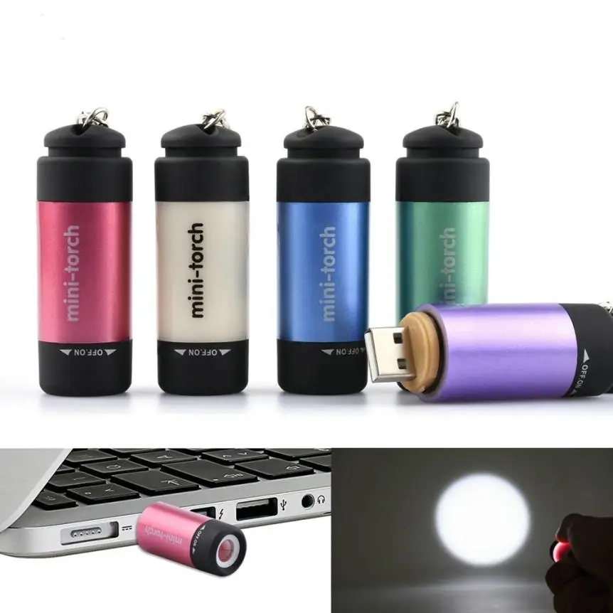 Новый мини фонарик 0 3 W 25Lum USB Перезаряжаемый СВЕТОДИОДНЫЙ торшер фонарь брелок